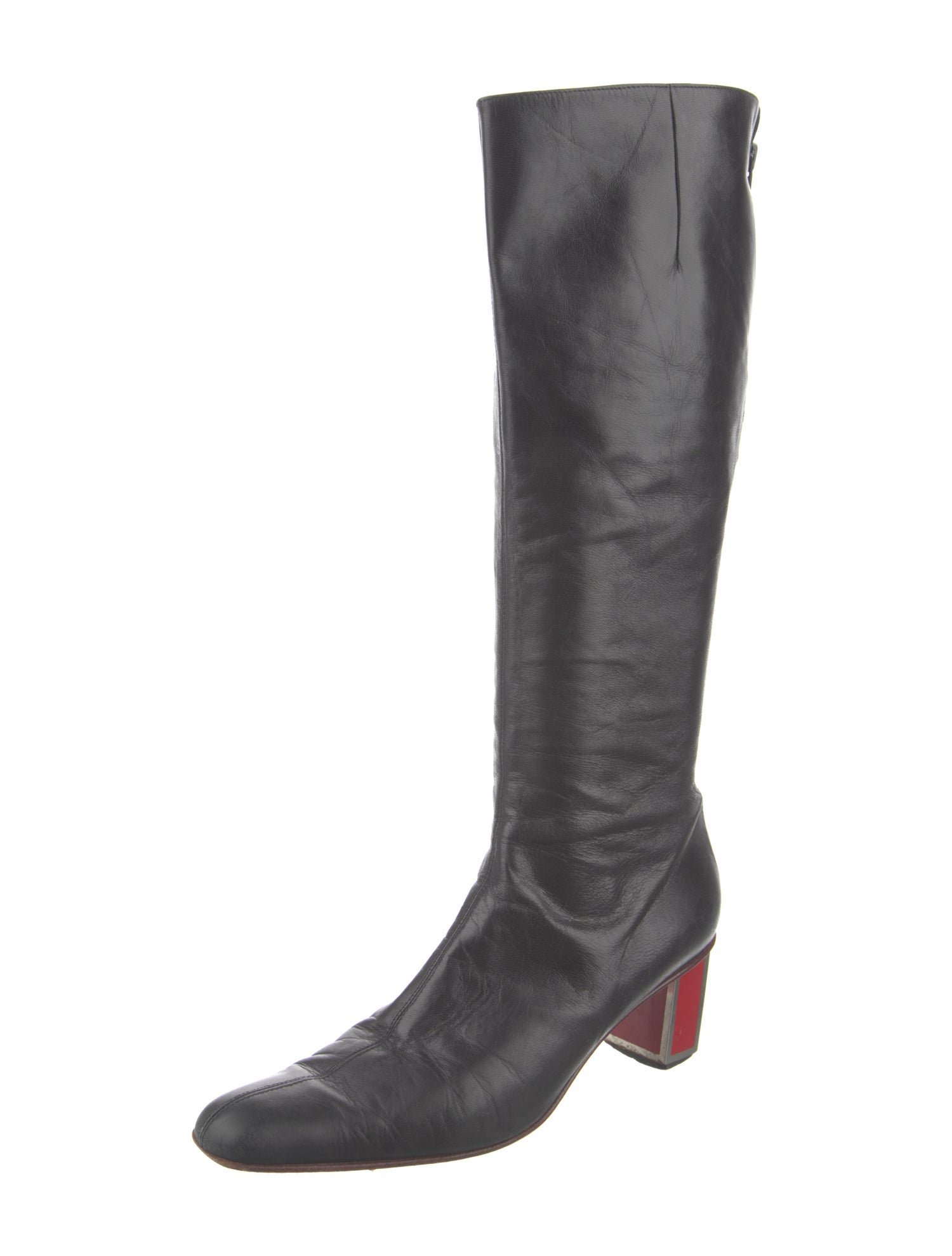 Valentino Rockstud Accents Leather Riding Boots